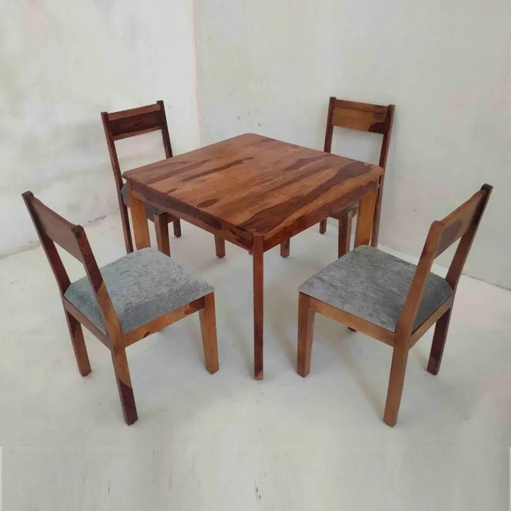 GEM SOLID WOOD SQUARE DINING SET IN WALNUT FINISH My Store
