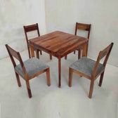 GEM SOLID WOOD SQUARE DINING SET IN WALNUT FINISH My Store